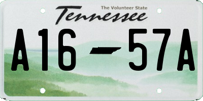 TN license plate A1657A