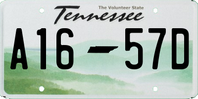 TN license plate A1657D