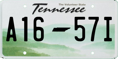 TN license plate A1657I