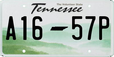 TN license plate A1657P