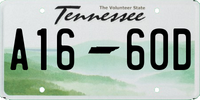 TN license plate A1660D