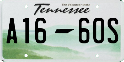 TN license plate A1660S