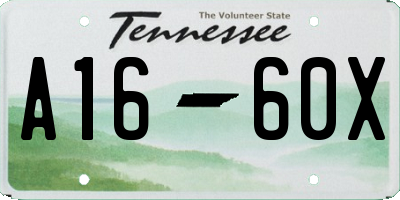 TN license plate A1660X