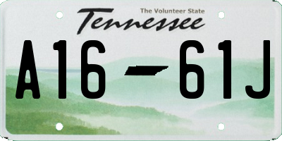 TN license plate A1661J