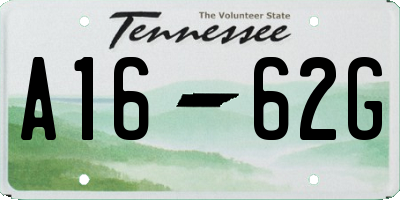 TN license plate A1662G