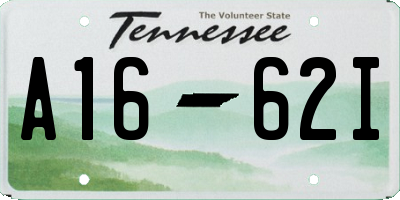TN license plate A1662I