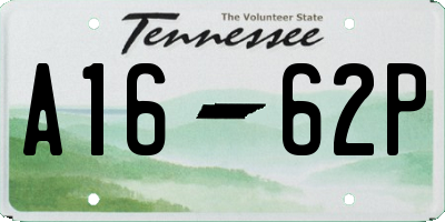 TN license plate A1662P