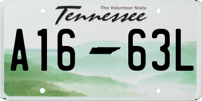 TN license plate A1663L
