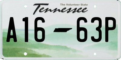 TN license plate A1663P