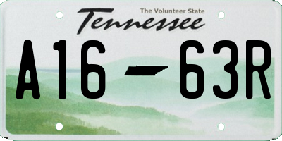 TN license plate A1663R