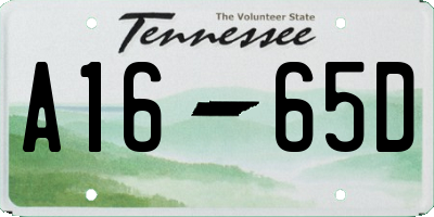 TN license plate A1665D