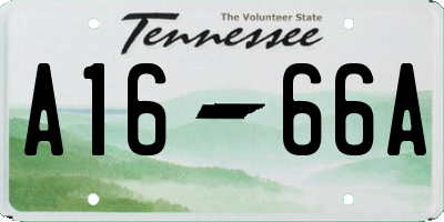 TN license plate A1666A