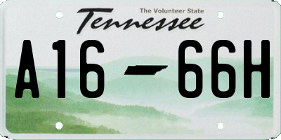 TN license plate A1666H