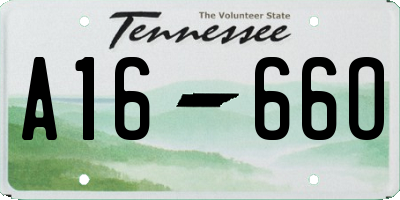 TN license plate A1666O
