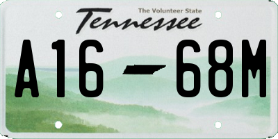 TN license plate A1668M