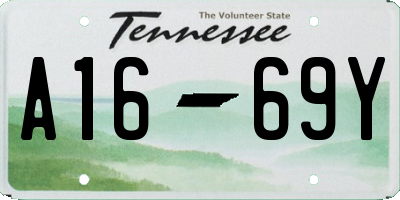 TN license plate A1669Y