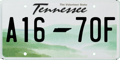 TN license plate A1670F