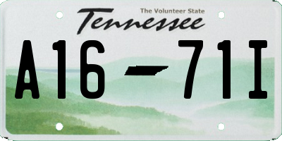 TN license plate A1671I