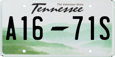 TN license plate A1671S