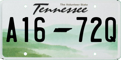 TN license plate A1672Q
