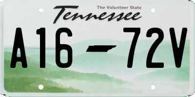 TN license plate A1672V