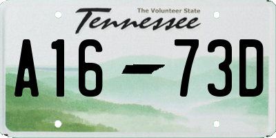 TN license plate A1673D