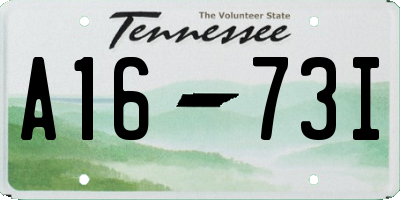 TN license plate A1673I