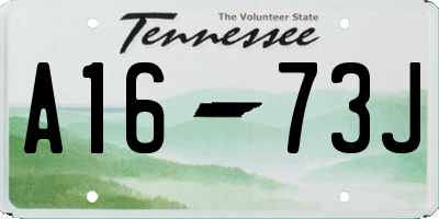 TN license plate A1673J