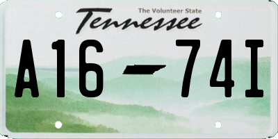 TN license plate A1674I