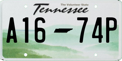 TN license plate A1674P