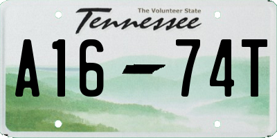 TN license plate A1674T