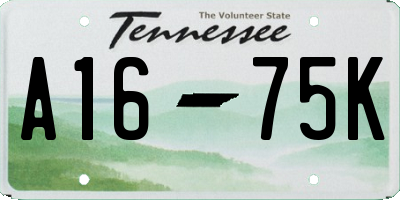TN license plate A1675K