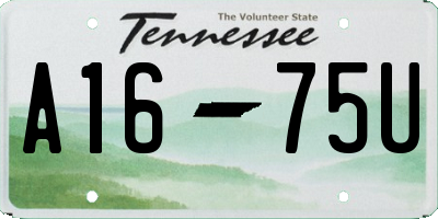 TN license plate A1675U