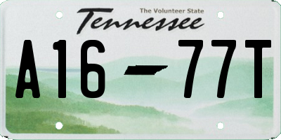 TN license plate A1677T