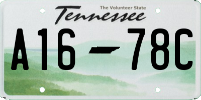 TN license plate A1678C
