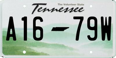 TN license plate A1679W
