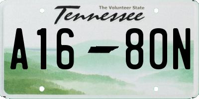 TN license plate A1680N