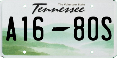 TN license plate A1680S