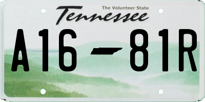 TN license plate A1681R