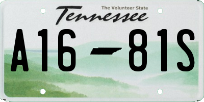 TN license plate A1681S