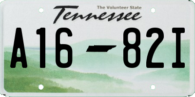TN license plate A1682I