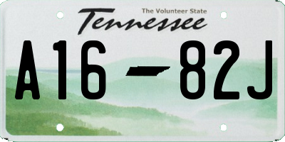TN license plate A1682J