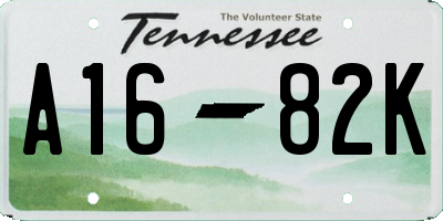 TN license plate A1682K