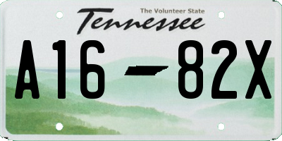 TN license plate A1682X
