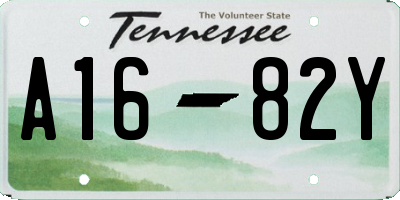 TN license plate A1682Y
