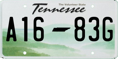 TN license plate A1683G