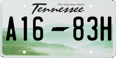 TN license plate A1683H