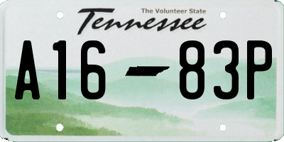 TN license plate A1683P