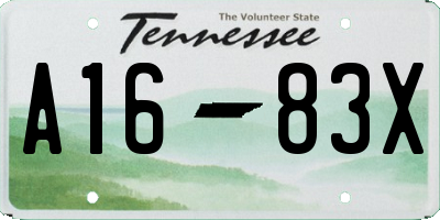 TN license plate A1683X
