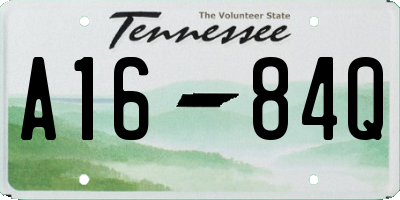 TN license plate A1684Q